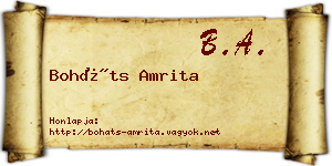 Boháts Amrita névjegykártya